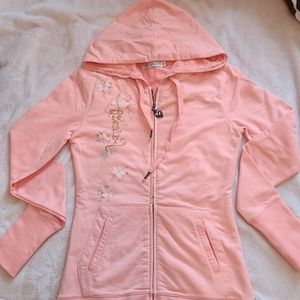 Ed Hardy Long Hoodie coral/pink color XS